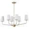 Nuvo Cordello 6-Light Island Pendant Vintage Brass Etched White Opal Glass 60/7886 - alternate 1